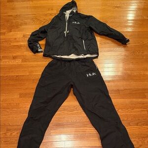 Huk Fishing Portable Black Rain Suit - XL